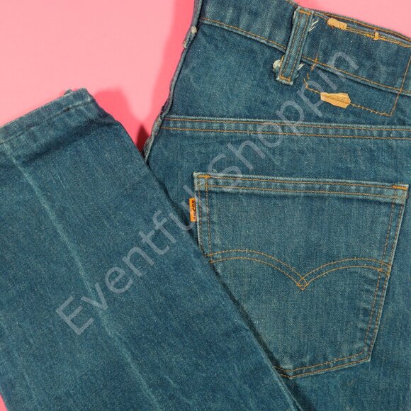 Vintage Levis 505 Jeans Mens 34 Orange Tab Straight Fit Denim 80s - Picture 1 of 8